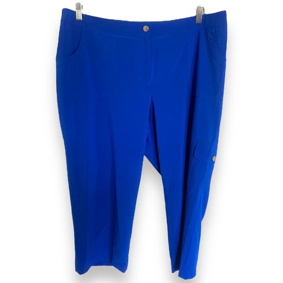 Chico's Pants - SOLD - Chico's Womens Pants Sz 3 XL 16 Royal Blue Neema Capri Cargo Crop